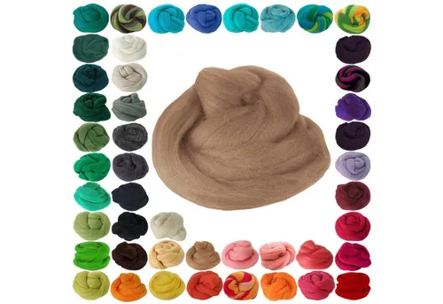 maDDma 25g Filzwolle / Märchenwolle, Nass- u. Trockenfilzen, Farbwahl Bastelgarn, braun A