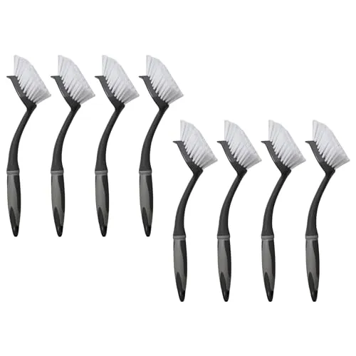 Spülbürste grau/schwarz VonBueren | 29 x 5,5 cm je Geschirrbürste | Küchenbürste/Bürsten für die Küche und zur Reinigung | Spülbürsten | Bürste mit ergonomischem Griff | Reinigungsbürste 8 x