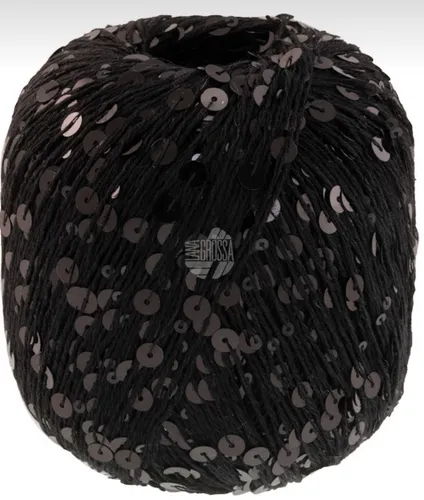  NEU! COSMO Lana Grossa 100g Fb, 05 schwarz Pailletten-Beilaufgarn kg/117,50€