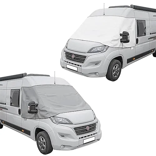 Frontschutzplane für Ducato X 290 Bugschutzplane ab 2014 Frontscheibenabdeckung Abdeckplane (Weiß)