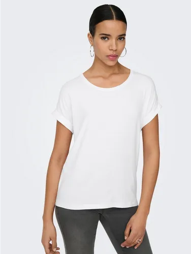 ONLY T-Shirt ONLMOSTER – T-Shirt mit melierter Optik und elastischem Material meliert, casual, lässig geschnitten, Viskosemischung, Rundhals