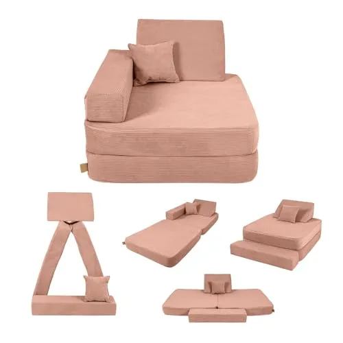 Angelove Kindersessel 3‑in‑1 - Faltbare Kindercouch & Spielmatratze aus Cord - Sessel fürs Kinderzimmer: 3‑in‑1 Multitalent aus hochwertigem Cord, perfekt für Lesen, Spielen und Entspannen mit hypoallergenen Materialien für Sicherheit.