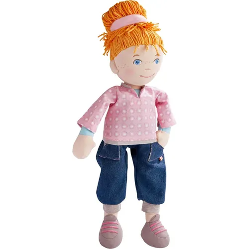 HABA 305650 - Schlenkerpuppe Lene, 36 cm - Puppen, kuschelig weicher Körper perfekt zum Schmusen, ideal als Geschenk für Puppenmamas und -papas, begleitet Kinder durch ihre Baby- und Kleinkindzeit.