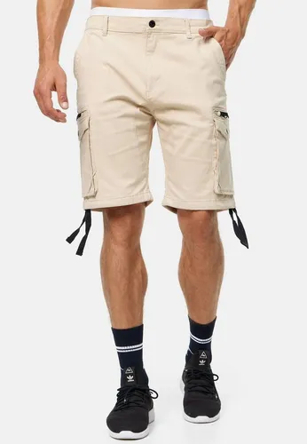 Indicode Cargoshorts Herren Agron Cargo Shorts Herrenshorts mit langen Stoffbändern an der Seite