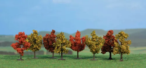 Heki 1141 Herbstliche Bäume  8 Stück circa 4 cm Spur N und Spur Z NEU