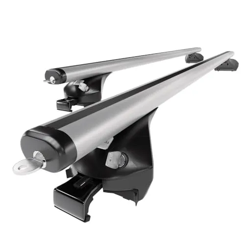 Mossa - Alu-Dachträger kompatibel mit Opel Crossland X SUV (2017-2021) - silbern Dachträger Dachgepäckträger - integrierte Relinge 1