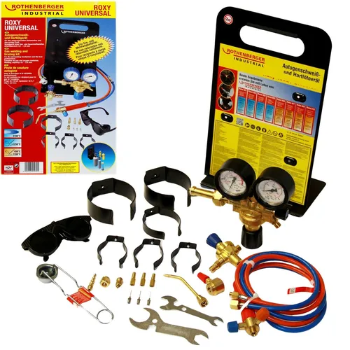 Rothenberger Autogenschweißgerät Roxy Universal 035050 - Schweißgeräte für Gasbetrieb, ideal für präzises Schweißen und Hartlöten in verschiedenen Anwendungen.