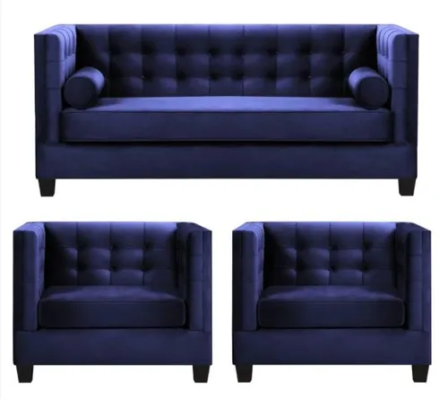 Schlafsofa Sessel Kreative Möbel Textil Stoff Blau Gruppe Wohnzimmer Modern Sofa
