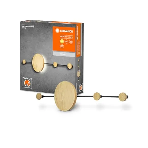 LEDVANCE DECOR Perchero Garderobenhaken 800mm - Wandleuchte mit Garderobenhaken und integriertem LED-Modul (3000K), elegantes Design und indirekte Lichtverteilung, ideal für Schlafzimmer, Eingangsbereiche und Büros.