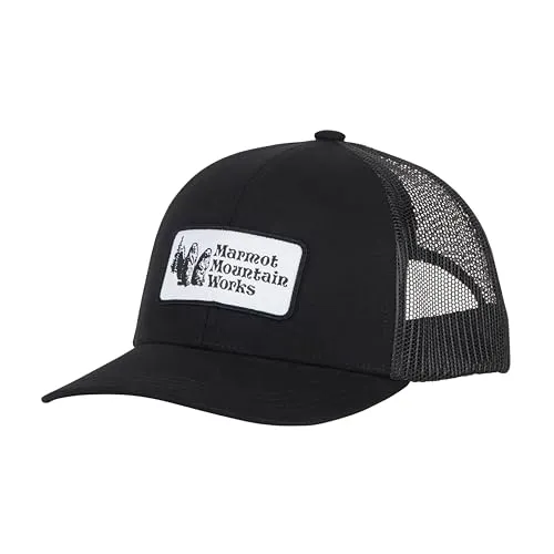 Marmot Unisex Retro Trucker Hat Baseballkappe, schwarz/schwarz, Einheitsgröße