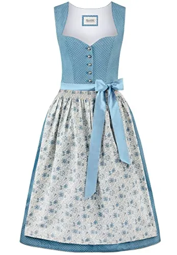 Stockerpoint Dirndl ''Edonita'' in Hellblau, Größe 40 - Damen Dirndl in Hellblau mit Herz-Ausschnitt und seitlicher Eingrifftasche - ideal für festliche Anlässe.