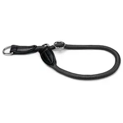 lionto Hunde-Halsband mit Zugstopp, Retrieverhalsband, Nylon, verstellbar & leicht mit Stoppring schwarz 40 cm Länge / 0,8 cm Ø | 0.8 cm x 40 cm