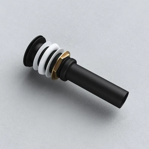 Design Automatik Ablaufgarnitur Push-Open Pop-Up-Ventil Schwarz - Waschtische: Hochwertige Ablaufgarnitur mit elegantem Push-Open Pop-Up-Ventil, ideal für moderne Badezimmer und einfache Handhabung.