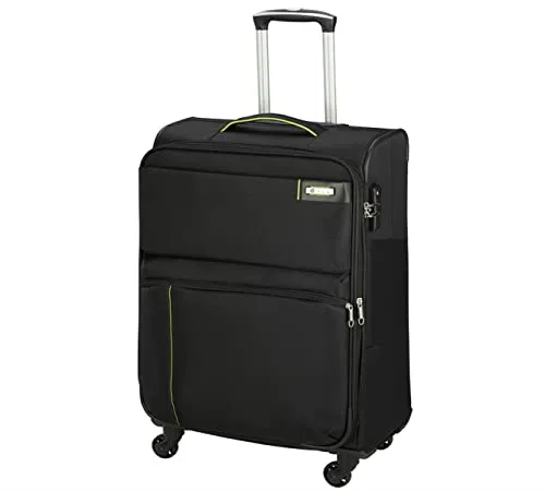 Bowatex Stoffkoffer Handgepäck Rollen Trolley Kleiner 55 cm Schwarz 2,2 kg