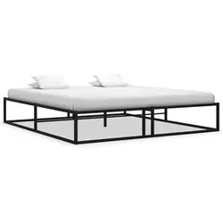 vidaXL Bettgestell Schwarz Metall 140x200 cm - Elegantes Metall-Bettgestell für erholsamen Schlaf, inklusive robustem Lattenrost. Ideal für moderne Schlafzimmer und bietet Komfort durch stabile Konstruktion.