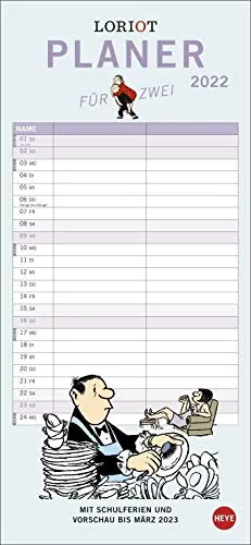 Loriot Planer für zwei Kalender 2022