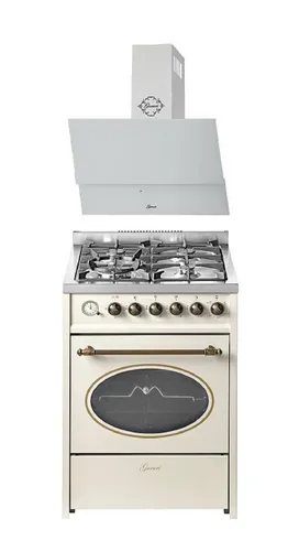 GURARI Gas-Standherd 60 cm mit Dunstabzugshaube – 4 Kw WOK - Vielseitiger Gas-Standherd mit 4 Kochzonen und Dunstabzugshaube. Ideal für kreative Kochabenteuer, bietet er eine praktische Teleskopauszugsschublade und eine energieeffiziente Leistung.