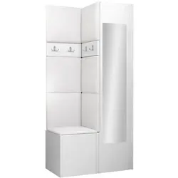 Mirjan24 Garderoben-Set, Weiß, Weiß, Holzwerkstoff, 82x186x46 cm, Garderobe, Garderoben-Sets & Serien, Garderoben-Sets