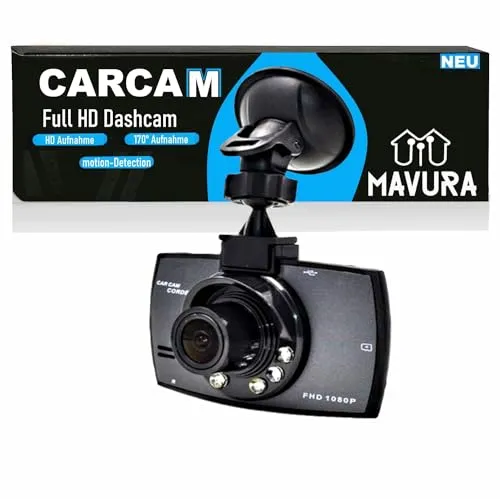 CARCAM DASHCAM Full HD - 1080P KFZ Kamera mit Nachtsicht und 170° Aufnahmewinkel, ideal für LKW und Taxi-Einsätze