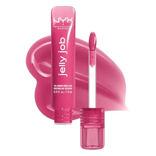 NYX Professional Makeup Peptide Infused Jelly Gloss, Pflegender Gloss für optisch vollere Lippen, Jelly Job, Farbe: 09 Jelly Jammin