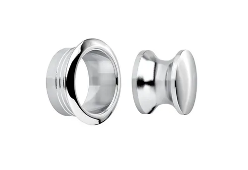 SO-TECH® Möbelbeschlag Aufschraubschloss Möbelschloss Caravan-Schloss Türschloss, Knopfset rund 19 mm Chrom poliert