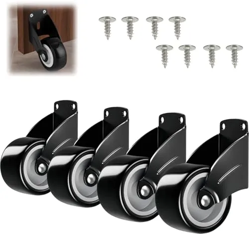 LUMOOM 4 Stück Torrolle, Anti-Durchhang Stützrad, Verstellbares Rutschfestes Stützrad, Schwerlast-Torrolle, Möbelrolle für Schwere Tore Gartentor und Holztor