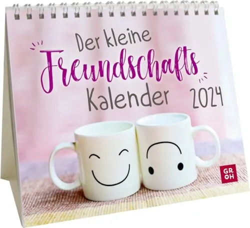 Mini-Kalender 2024: Der kleine Freundschaftskalender: Kleiner Tischkalender zum Aufstellen mit Monatskalendarium und Platz für Notizen