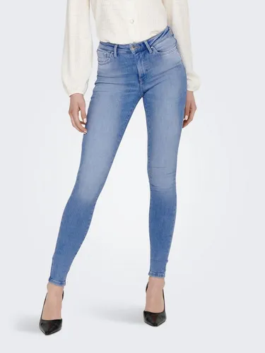 ONLY Damen Jeans 15250273 Special Bright Blue Denim XS-30 - Stylische Jeans mit mittlerer Taille, Gürtelschlaufen und Skinny Fit für einen modischen Look.
