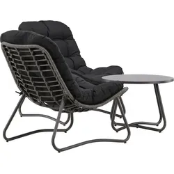 Cala Loungeset 2 Loungestühle, 1 Couchtisch anthrazit - Gartenstühle: Elegantes Loungeset mit zwei komfortablen Loungestühlen und einem Couchtisch – ideal für entspannte Momente im Freien.