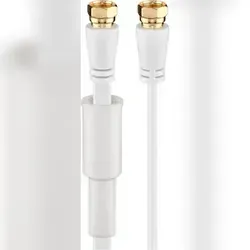 Goobay 67297 Flaches SAT Antennenkabel (80 dB), 2x geschirmt, wettergeschützt, 7.5 m, Weiß - vergoldet,F-Stecker > F-Stecker (vollständig geschirmt)