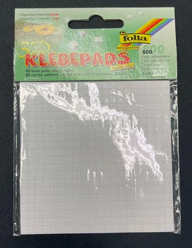 folia 3D-Klebepads 5 x 5 mm weiß sortiert 0,5 mm und 1,0 mm 800 Stück