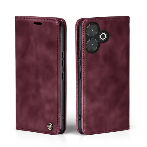Handy Hülle für Xiaomi Redmi 13 Klapp Magnet Smartphone Cover Case Rot