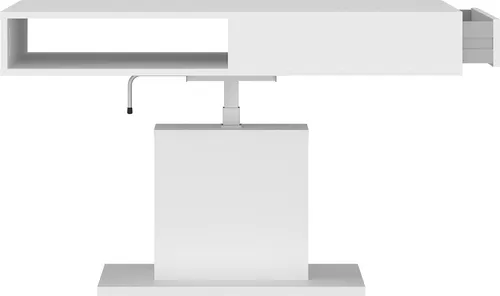 Couchtisch >CORTADO < höhenverstellbar bis 80cm, Alpinweiß - 110x60/80x65cm (BxHxT)