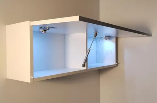 Milionmeblicom Badezimmerschrank Laura Hängeschrank Badezimmermöbel Klappbarer Badezimmer Wandschrank Teleskopöffnung LED-Beleuchtung