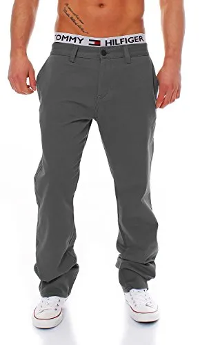 Big Seven Evan Chino Pant Regular Fit Herren Hose - Dark Grey, W40/L34 - Stylische Regular Fit Chinohose in Dunkelgrau mit praktischem Reißverschluss und hochwertigem Baumwollmix für optimalen Tragekomfort.