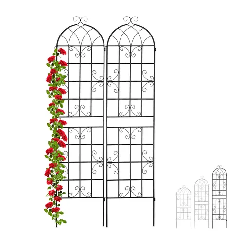 Rankgitter Blumenspalier Pflanzenstütze 220 cm - Wetterfestes freistehendes Rankgitter aus robustem Eisen, ideal zur Unterstützung von Pflanzenwachstum im Garten oder auf dem Balkon.
