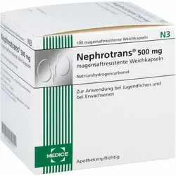 Nephrotrans magensaftresistente Kapseln - 100 St - Arzneimittel zur Unterstützung der Nierenfunktion, magensaftresistent für optimale Bioverfügbarkeit und schonende Einnahme.