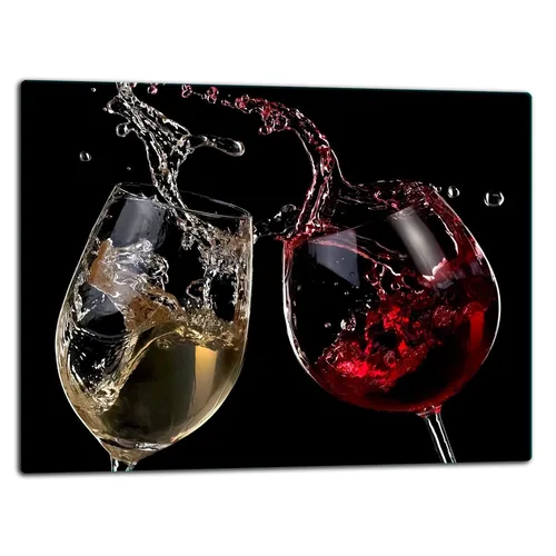 Glasschneidebrett Herdabdeckplatte Ceranfeld Universal 52x40 cm Wein Schwarz