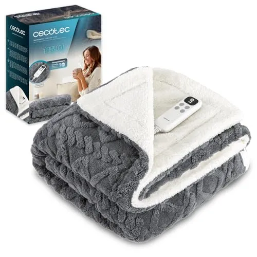 Cecotec Heizdecke HeatComfort Luma, 180 x 130 cm, 115 W, 10 einstellbare Temperaturstufen, Abnehmbarer LCD-Controller, Timer mit automatischer Abschaltung, PTC+ NTC-Technologie