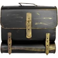 HMF 505-23 Briefkasten Antik im Schulranzen Design - Einzigartiger Briefkasten im antiken Schulranzen-Stil, handgefertigt und goldfarben. Ein echtes Kunstwerk und Hingucker für Ihr Zuhause!