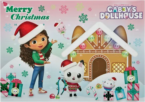Gabby's Dollhouse Adventskalender - Adventskalender für Kinder ab 6 Jahren mit winterlich-verspieltem Design und tollen Überraschungen wie Stempeln und Stickern - perfekt für die Vorweihnachtszeit!