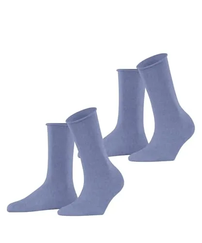 ESPRIT Damen Socken Basic Pure Multipack W So Baumwolle einfarbig 2 Paar, Blau Jeans 6458, 39-42
