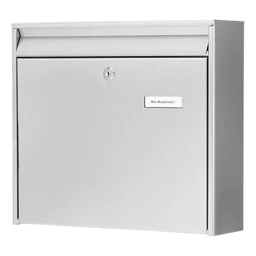 Burg-Wächter Briefkasten Mail 5877 Si, Silber - Wandbriefkasten aus verzinktem Stahl, ideal für sicheres Einwerfen von Post bis DIN C4, Made in Germany und hochwertig beschichtet.