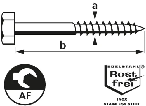 suki. Schlüsselschraube, Edelstahl, 8x100 mm, 10 Stück 10