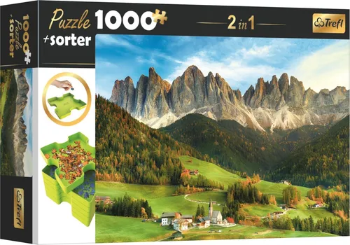 TREFL Puzzle mit Sortierer 2in1 Dolomiten, Italien 1000 Teile