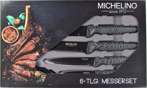 Produktbild Michelino/Hoffmanns 6-teiliges Messerset/Chefkochmesser/Kochmesser-Set (Carbon)