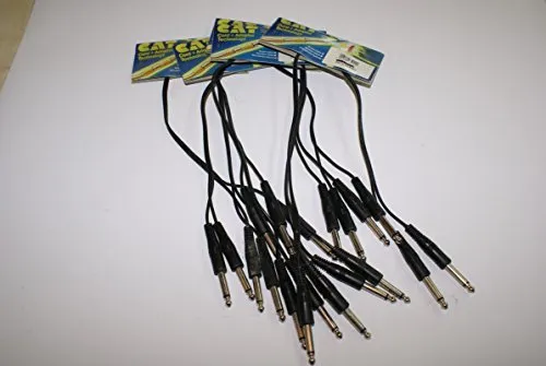 Doppel-Patch-Kabel 60cm Audiokabel 0,6m schwarz Stereokabel