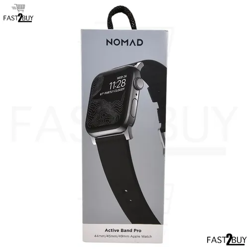 NOMAD Active Leather Band Pro Black Connectr Silver 42/44/45mm - Handy- & Smartwatch-Zubehör: Fortschrittliche Hybrid-Konstruktion aus wasserdichtem Leder und FKM-Gummi, ideal für Outdoor-Aktivitäten und ganztägigen Komfort.