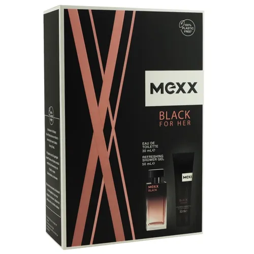 Mexx Black Woman Set 30 ml Eau de Toilette EDT Damenduft & 50 ml Showergel Dusch