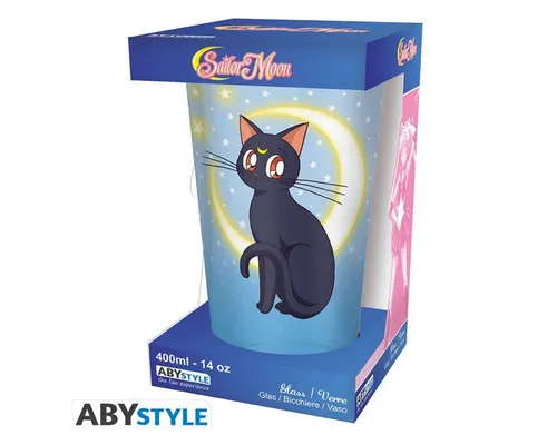Sailor Moon Large Glass 400ml Luna & Artemis